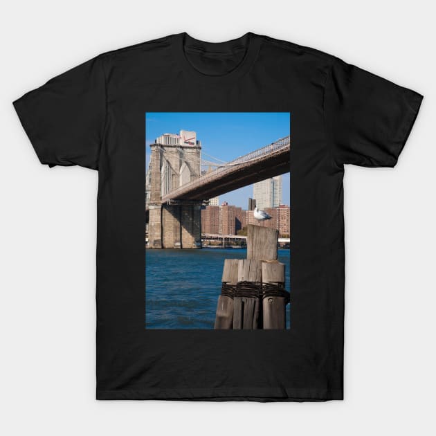 Brooklyn Bridge Photographic Print T-Shirt by wlotus